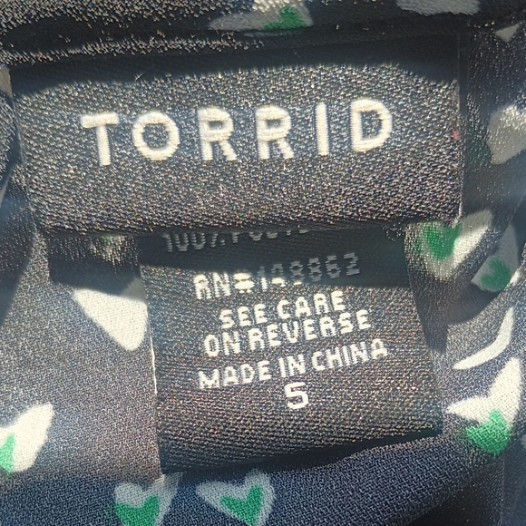Torrid Top, Torrid Georgette Layered Heart Tank Top, Torrid Size 5 - Picture 2 of 7